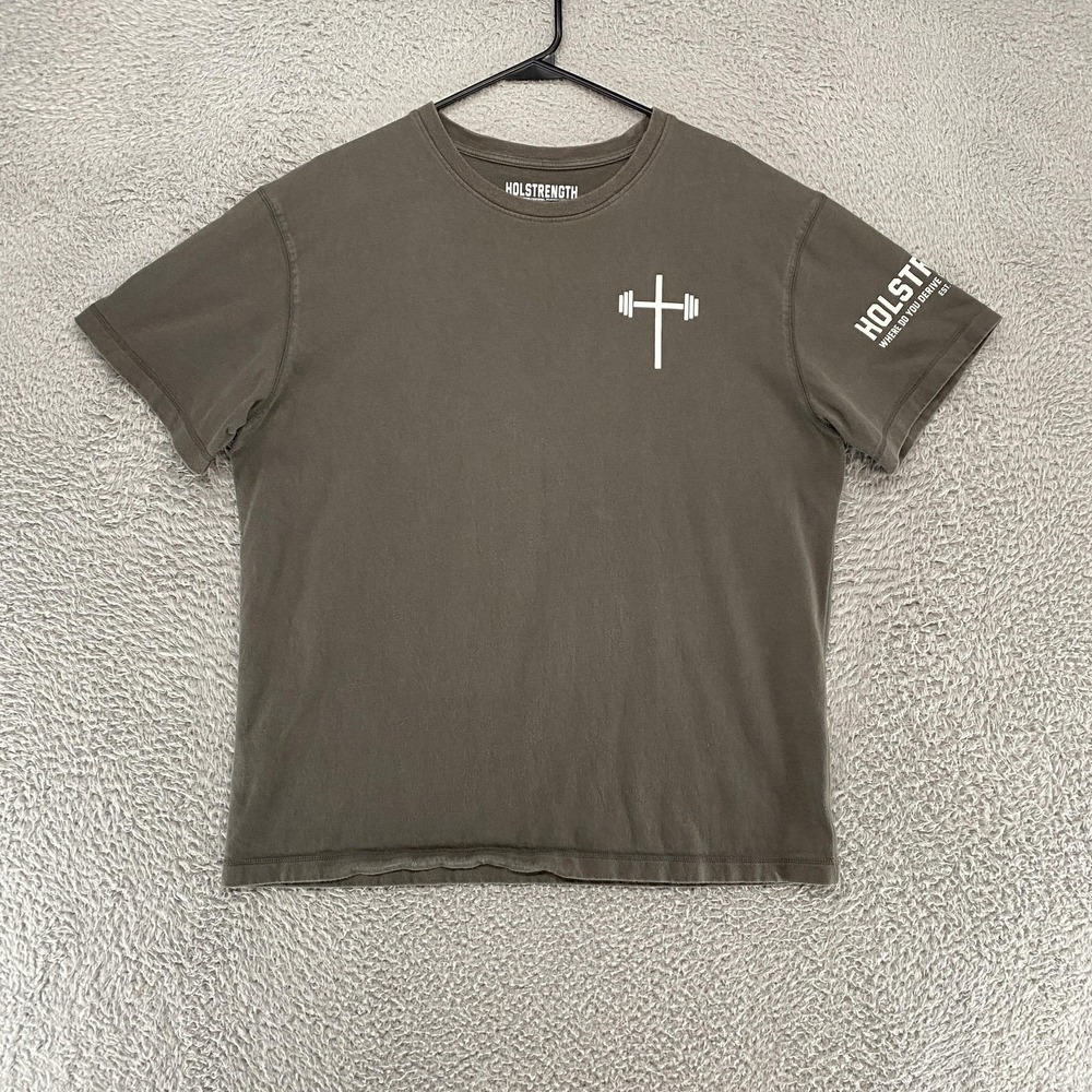 Holstrength Iron Sharpens Iron Shirt Mens Medium Green Christian Gym Tee Workout